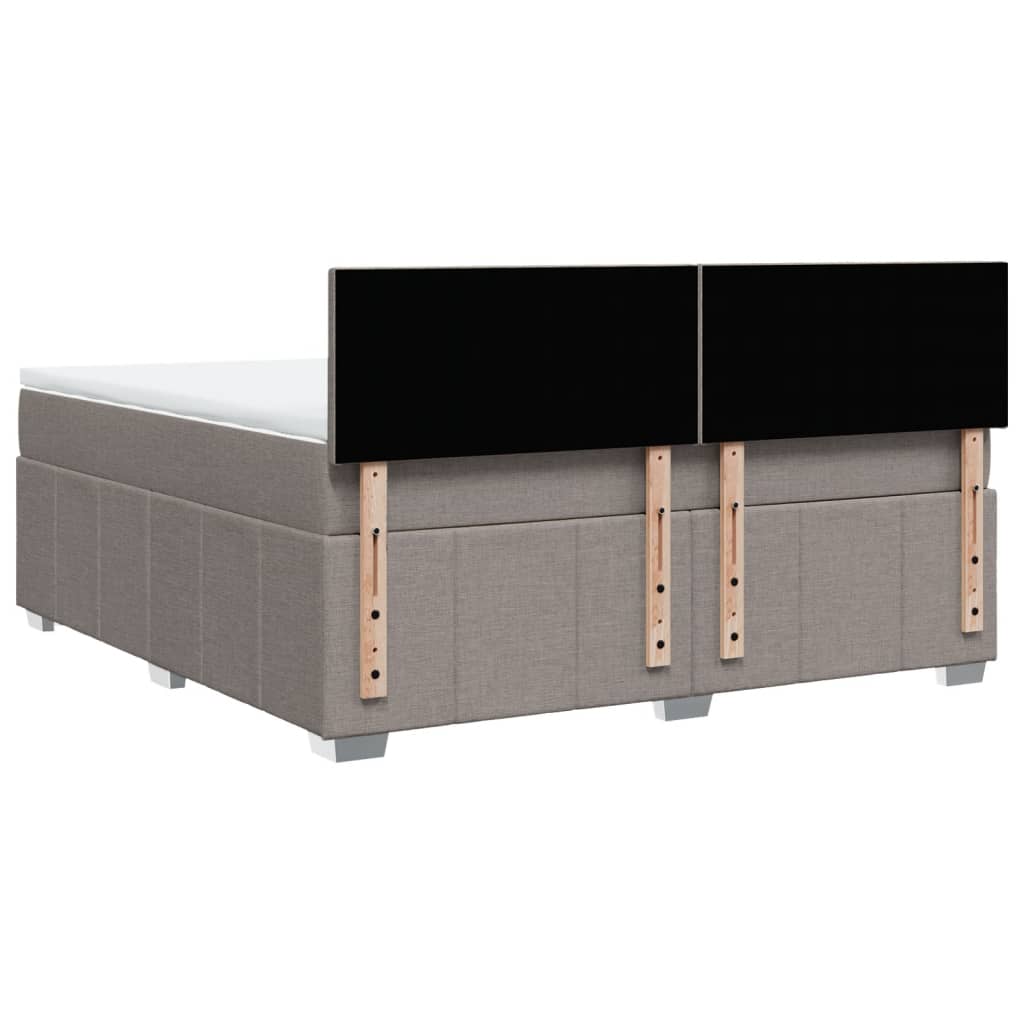 vidaXL Κρεβάτι Boxspring με Στρώμα Taupe 180x200 εκ. Υφασμάτινο