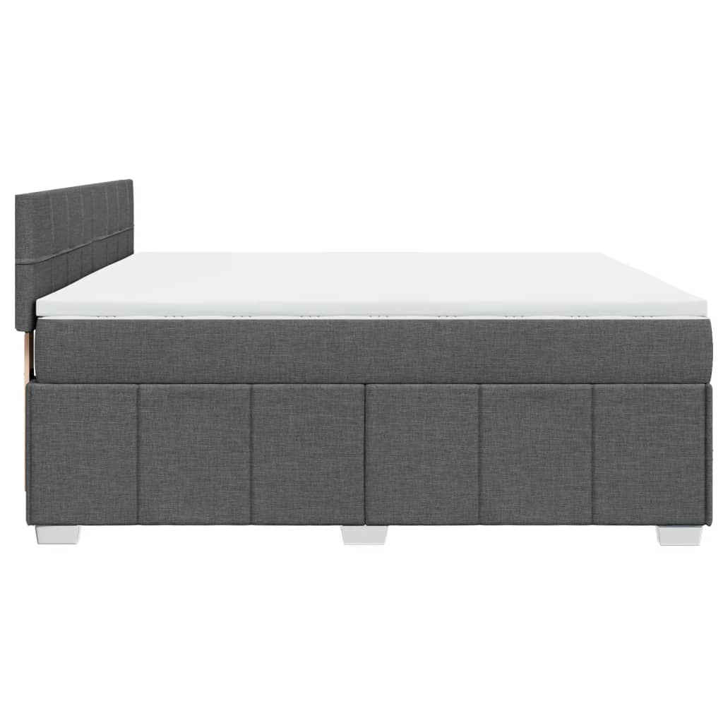 vidaXL Κρεβάτι Boxspring με Στρώμα Σκούρο Γκρι 180x200 εκ Υφασμάτιν