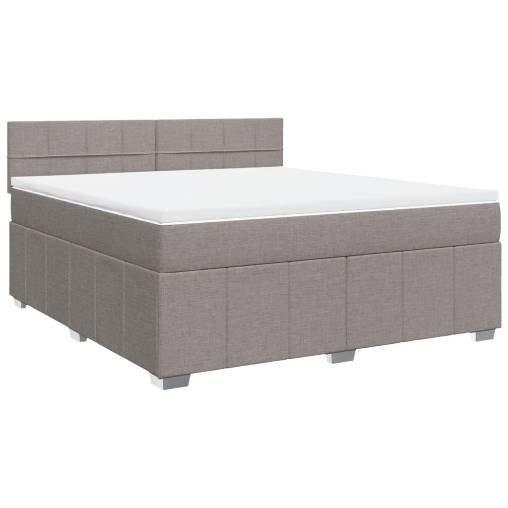 vidaXL Κρεβάτι Boxspring με Στρώμα Taupe 180x200 εκ. Υφασμάτινο
