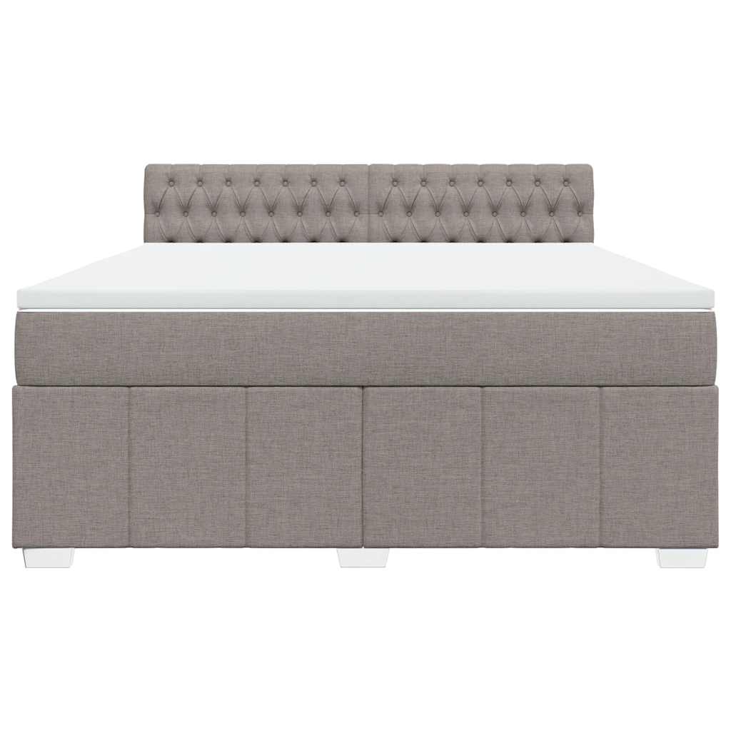 vidaXL Κρεβάτι Boxspring με Στρώμα Taupe 180x200 εκ. Υφασμάτινο
