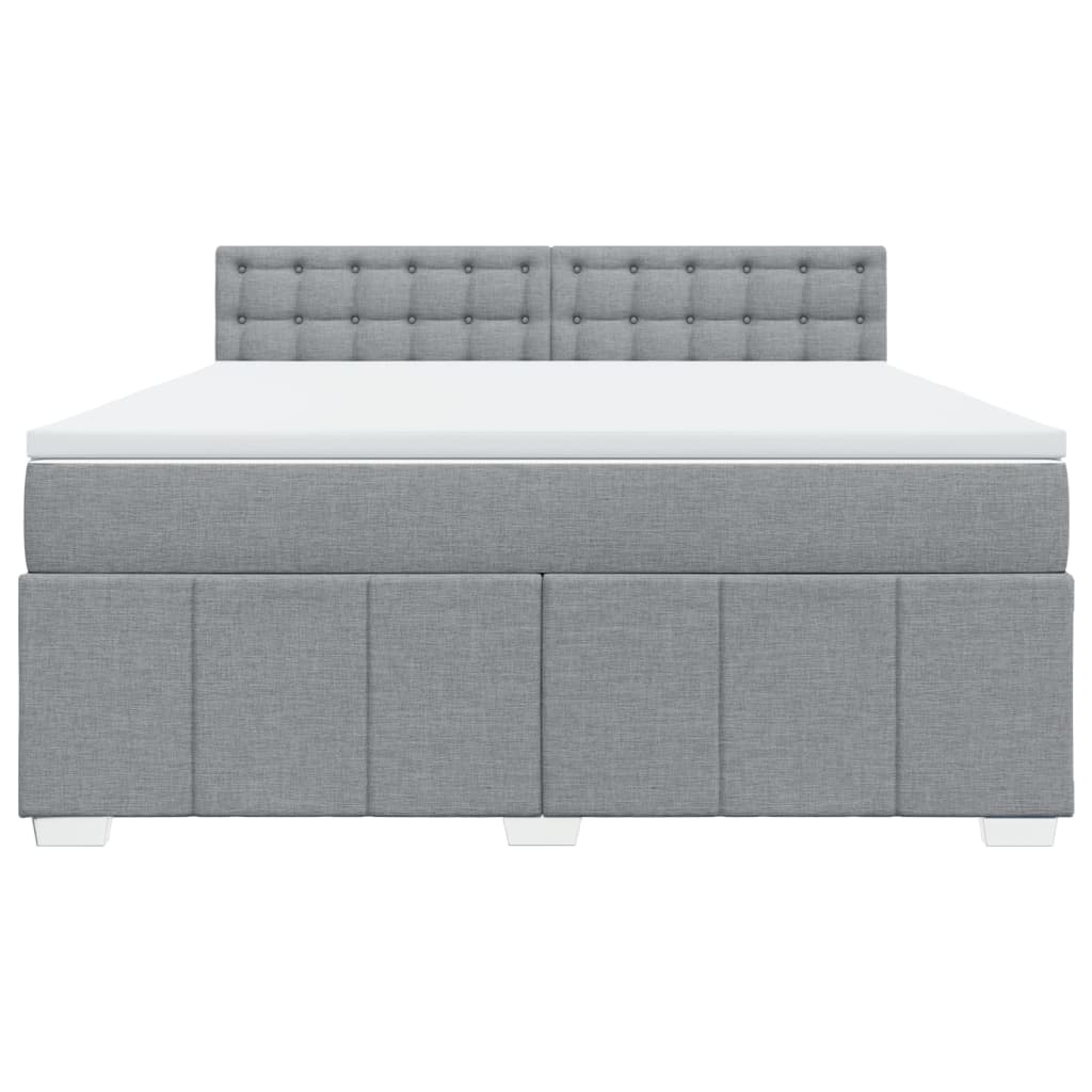 vidaXL Κρεβάτι Boxspring με Στρώμα Ανοιχτό Γκρι 180x200 εκ. Υφασμάτινο