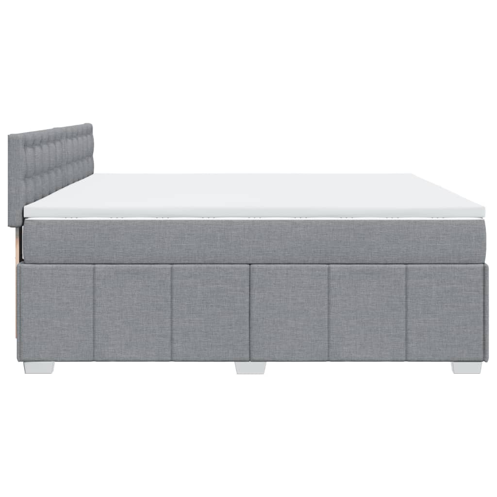 vidaXL Κρεβάτι Boxspring με Στρώμα Ανοιχτό Γκρι 180x200 εκ. Υφασμάτινο