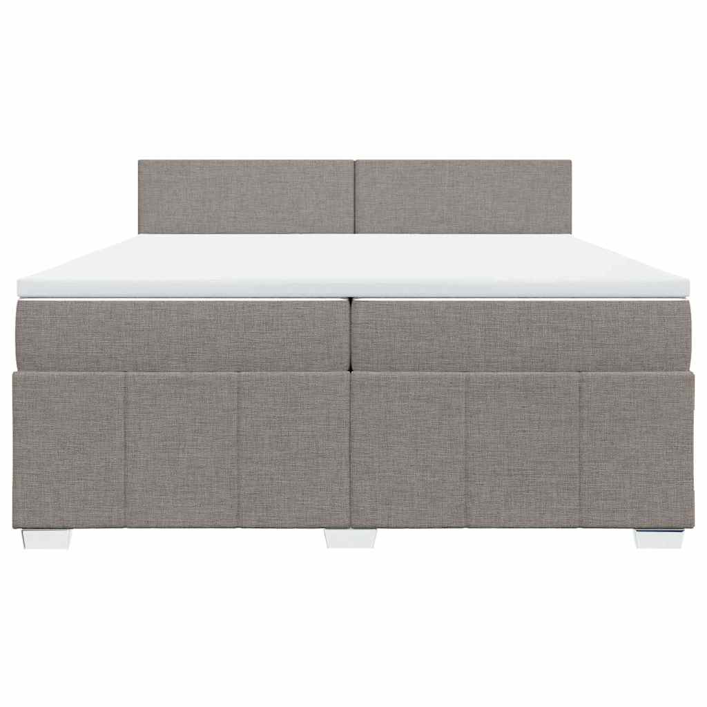 vidaXL Κρεβάτι Boxspring με Στρώμα Taupe 200x200 εκ. Υφασμάτινο