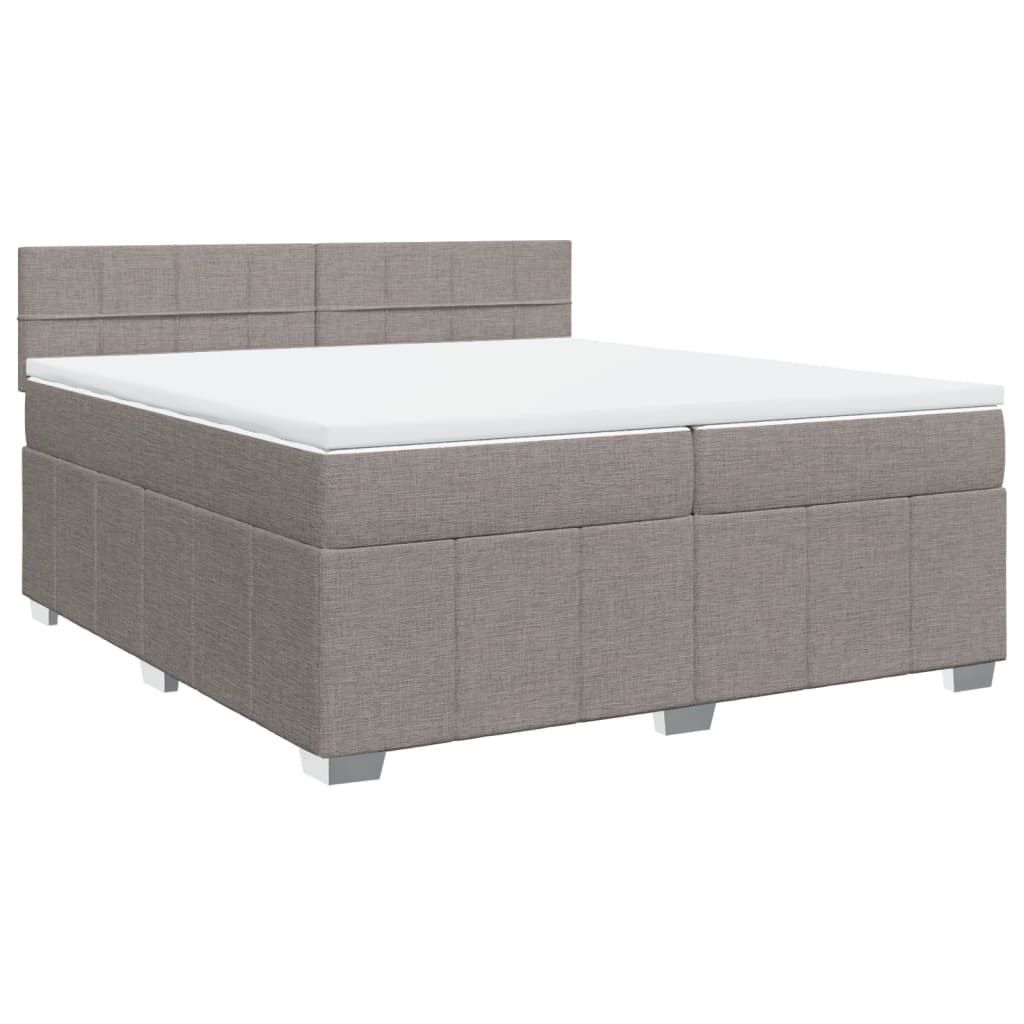 vidaXL Κρεβάτι Boxspring με Στρώμα Taupe 200x200 εκ. Υφασμάτινο