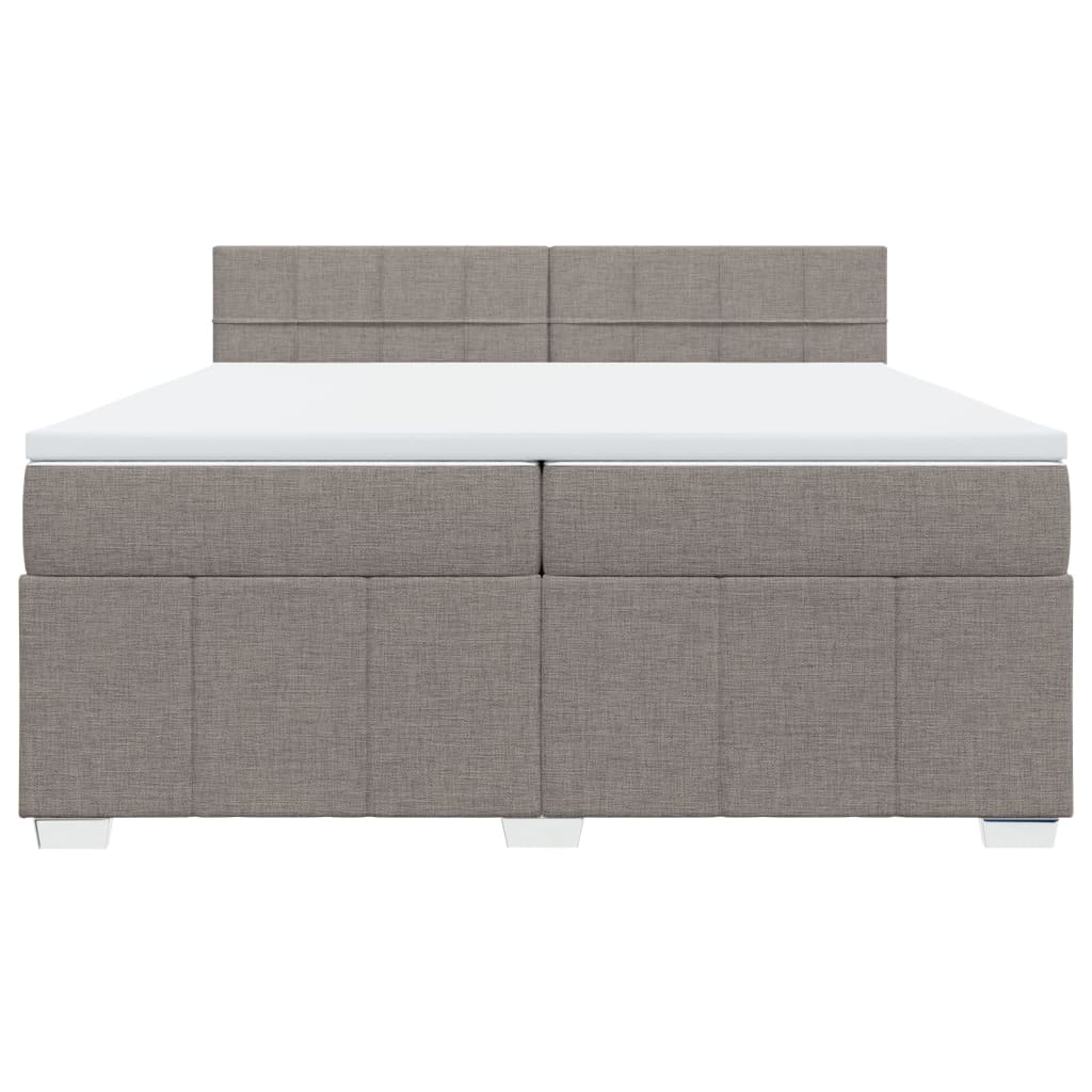 vidaXL Κρεβάτι Boxspring με Στρώμα Taupe 200x200 εκ. Υφασμάτινο