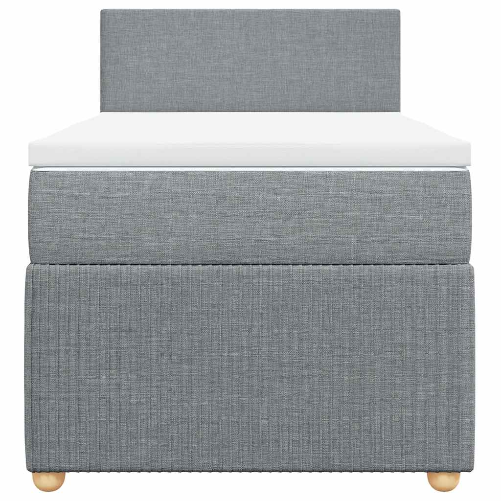 vidaXL Κρεβάτι Boxspring με Στρώμα Ανοιχτό Γκρι 80x200 εκ. Υφασμάτινο