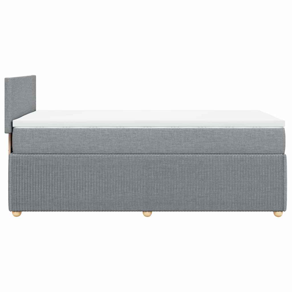 vidaXL Κρεβάτι Boxspring με Στρώμα Ανοιχτό Γκρι 80x200 εκ. Υφασμάτινο