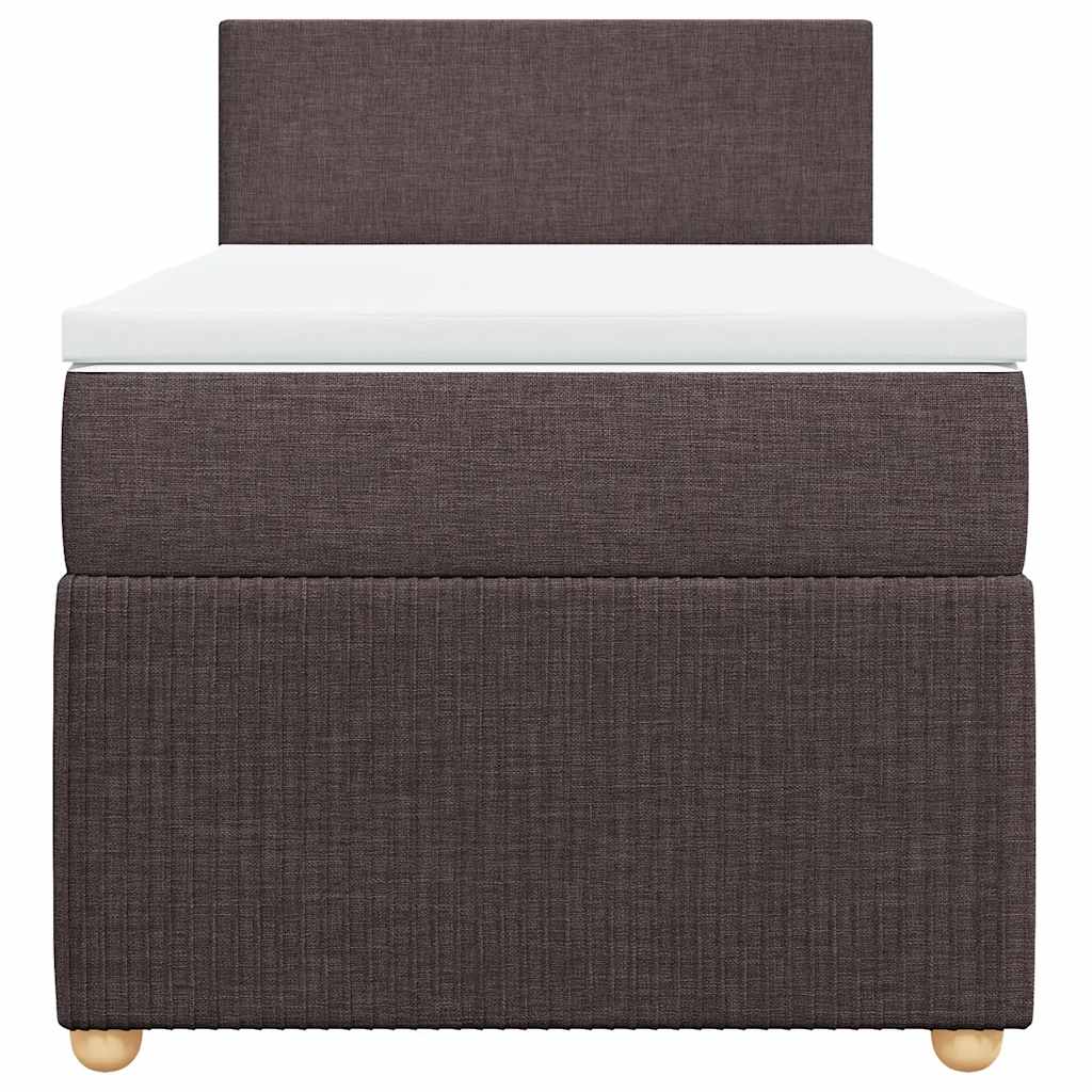 vidaXL Κρεβάτι Boxspring με Στρώμα Σκούρο Καφέ 80x200 εκ. Υφασμάτινο