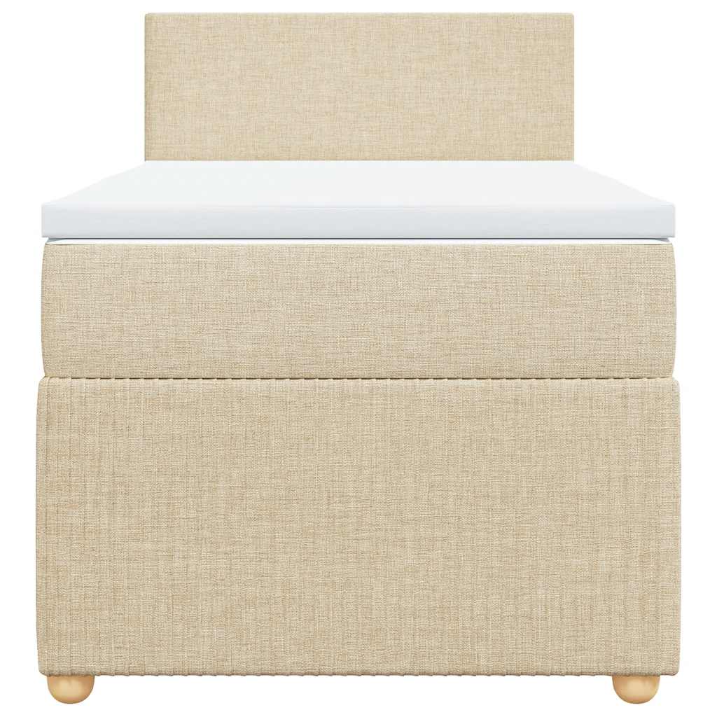 vidaXL Κρεβάτι Boxspring με Στρώμα Κρεμ 80 x 200 εκ. Υφασμάτινο
