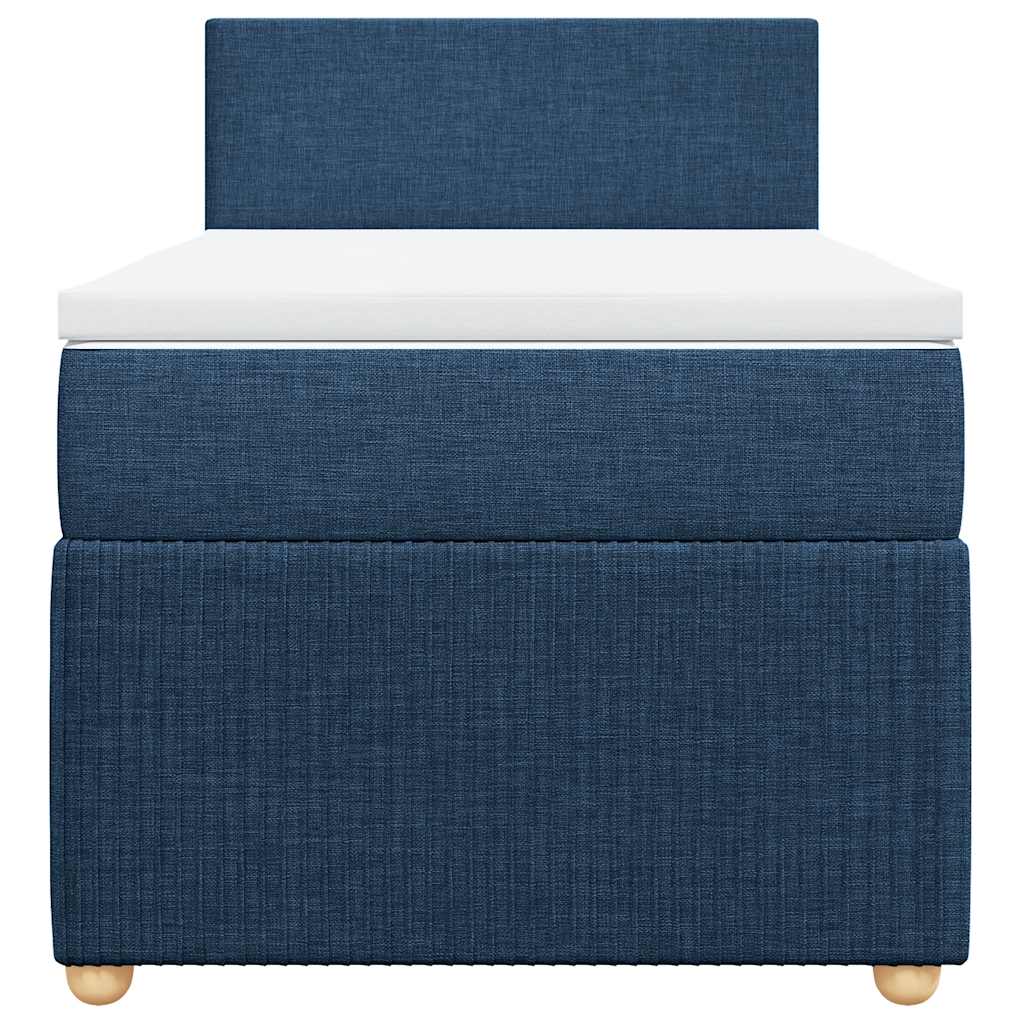vidaXL Κρεβάτι Boxspring με Στρώμα Μπλε 80x200 εκ. Υφασμάτινο