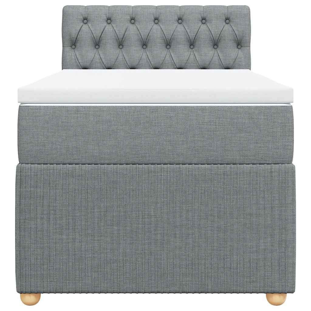 vidaXL Κρεβάτι Boxspring με Στρώμα Ανοιχτό Γκρι 80x200 εκ. Υφασμάτινο