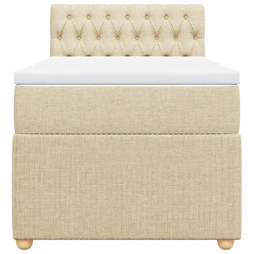 vidaXL Κρεβάτι Boxspring με Στρώμα Κρεμ 80 x 200 εκ. Υφασμάτινο