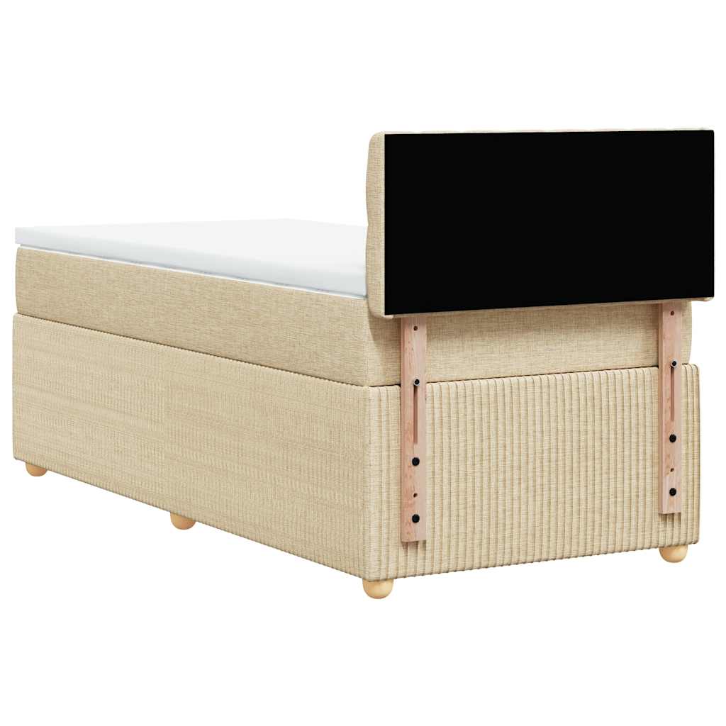 vidaXL Κρεβάτι Boxspring με Στρώμα Κρεμ 80 x 200 εκ. Υφασμάτινο