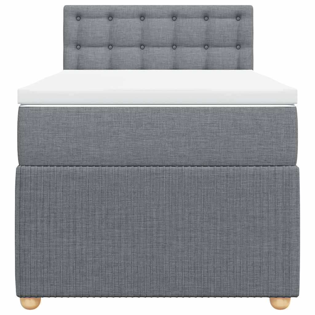 vidaXL Κρεβάτι Boxspring με Στρώμα Ανοιχτό Γκρι 80x200 εκ. Υφασμάτινο