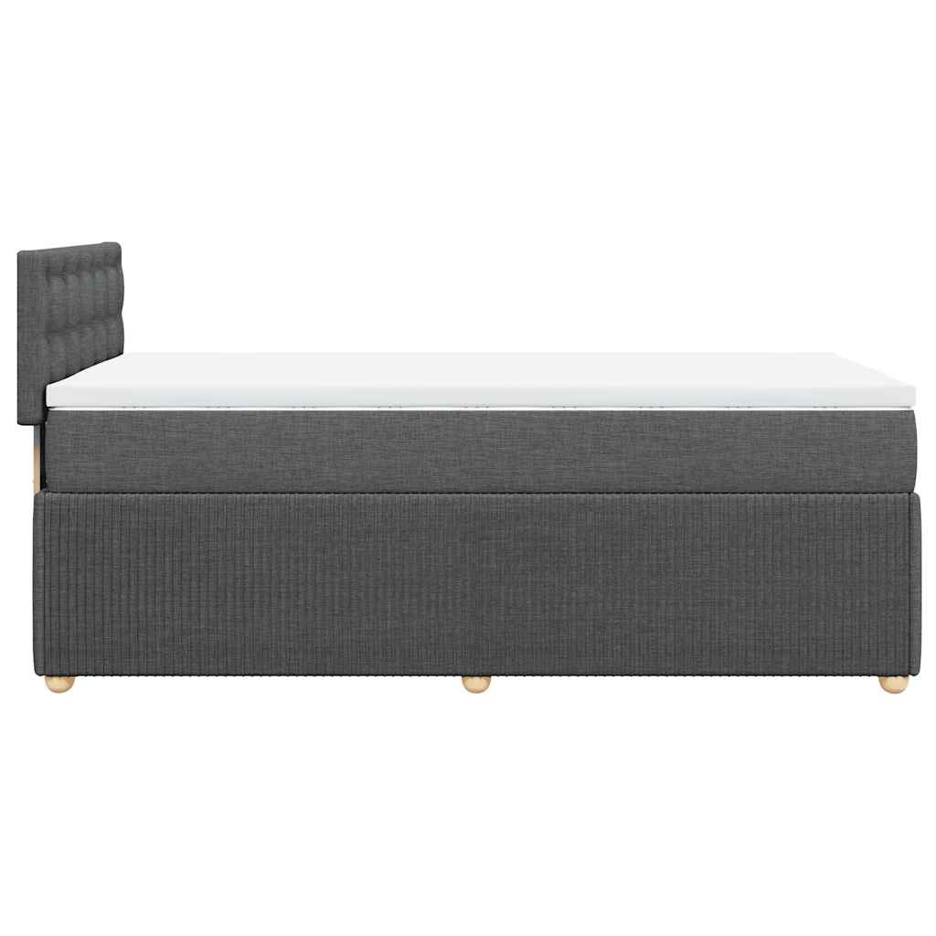 vidaXL Κρεβάτι Boxspring με Στρώμα Σκούρο Γκρι 80x200 εκ. Υφασμάτινο