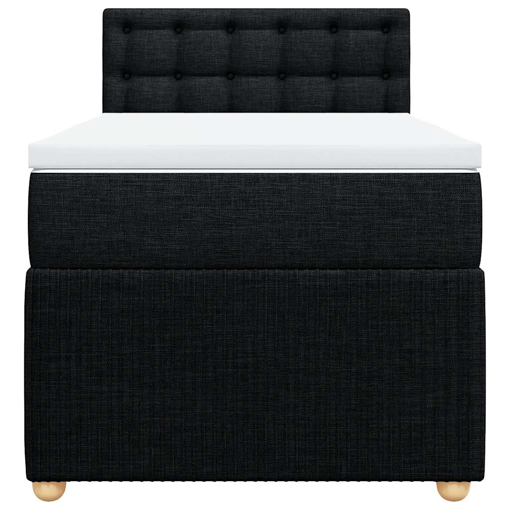 vidaXL Κρεβάτι Boxspring με Στρώμα Μαύρο 80 x 200 εκ. Υφασμάτινο