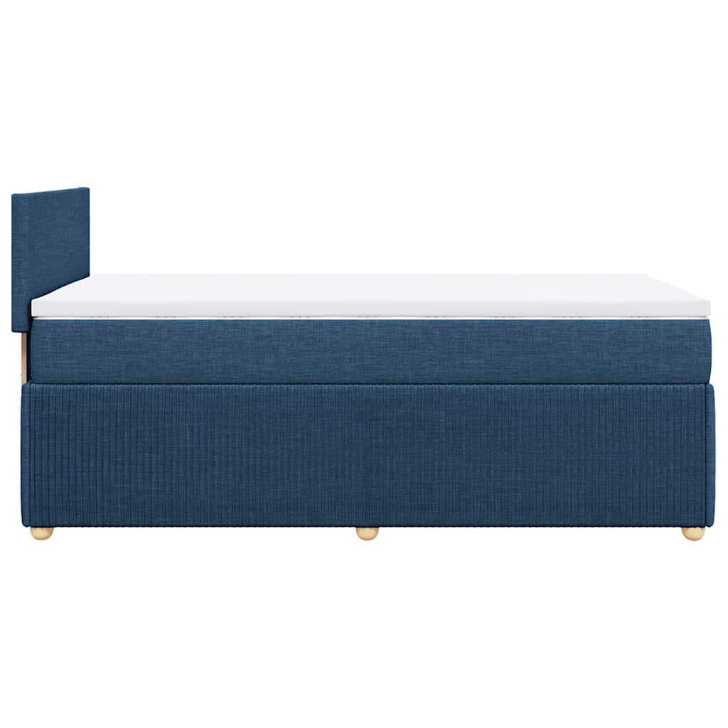 vidaXL Κρεβάτι Boxspring με Στρώμα Μπλε 90x190 εκ.Υφασμάτινο