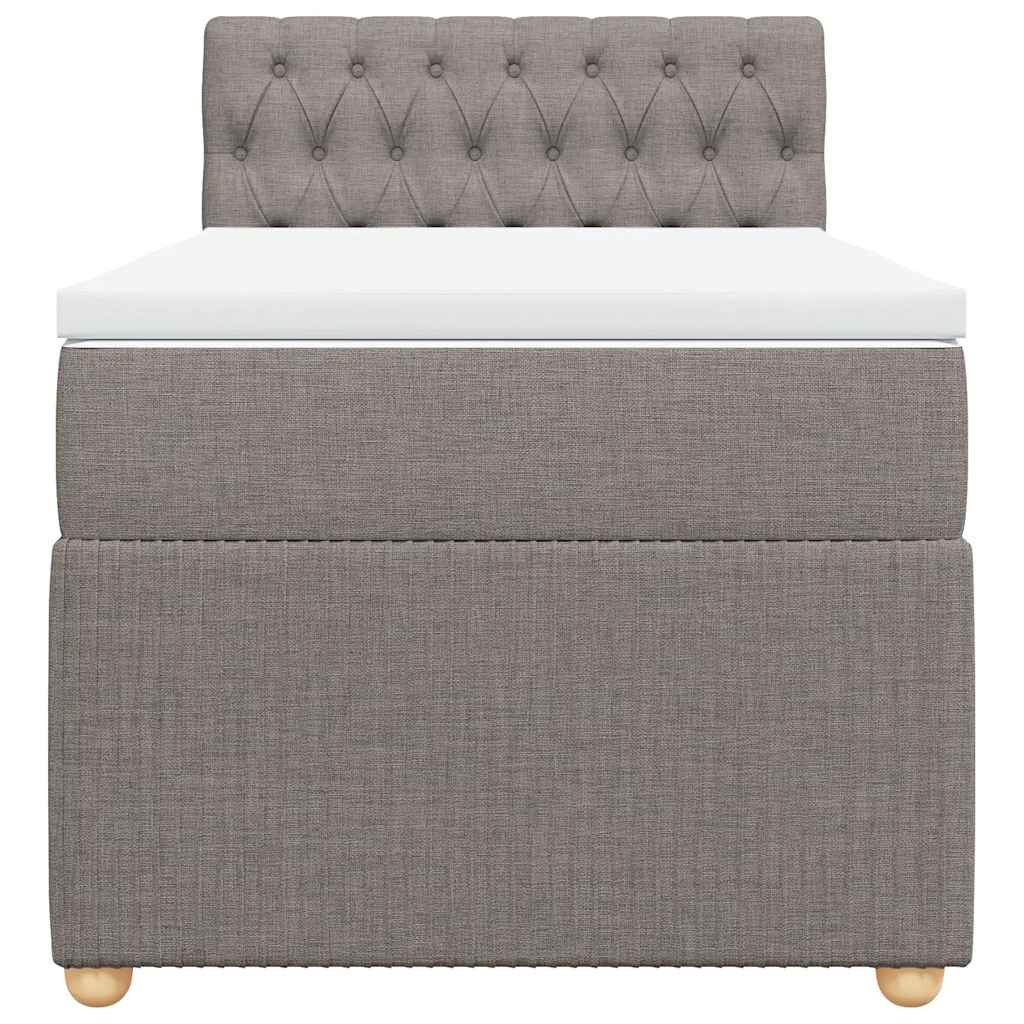 vidaXL Κρεβάτι Boxspring με Στρώμα Taupe 90x190 εκ.Υφασμάτινο