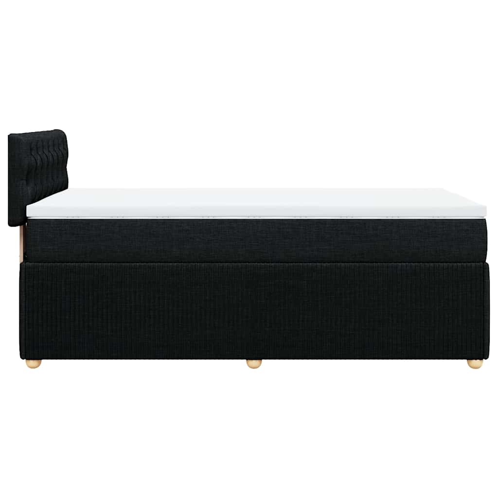 vidaXL Κρεβάτι Boxspring με Στρώμα Μαύρο 90x200 εκ. Υφασμάτινο