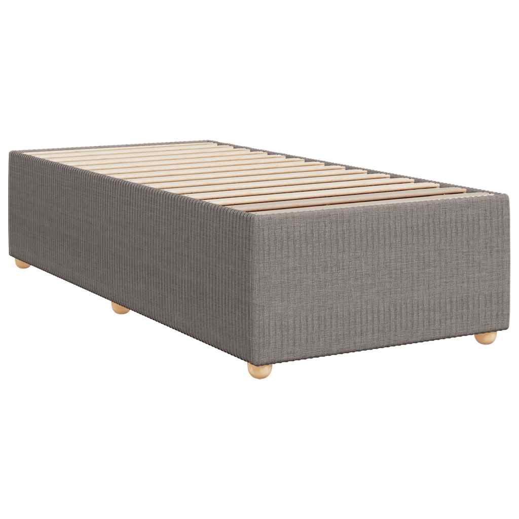vidaXL Κρεβάτι Boxspring με Στρώμα Taupe 90x200 εκ. Υφασμάτινο