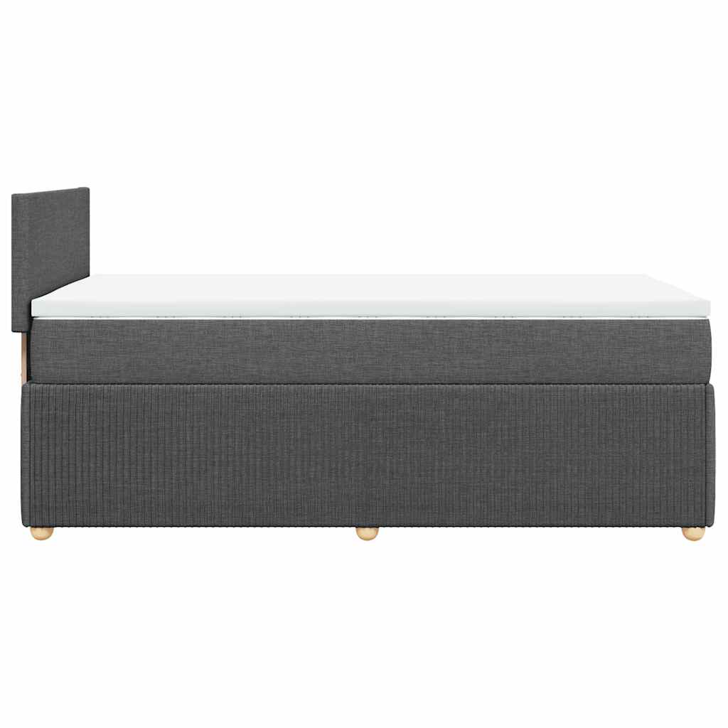 vidaXL Κρεβάτι Boxspring με Στρώμα Σκούρο Γκρι 100x200 εκ. Υφασμάτινο