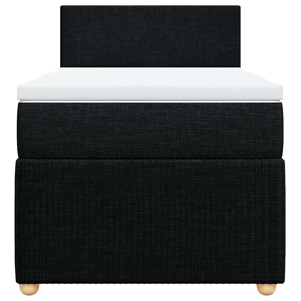 vidaXL Κρεβάτι Boxspring με Στρώμα Μαύρο 100 x 200 εκ. Υφασμάτινο