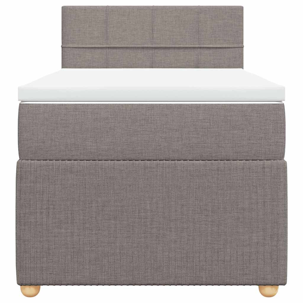 vidaXL Κρεβάτι Boxspring με Στρώμα Taupe 100 x 200 εκ. Υφασμάτινο