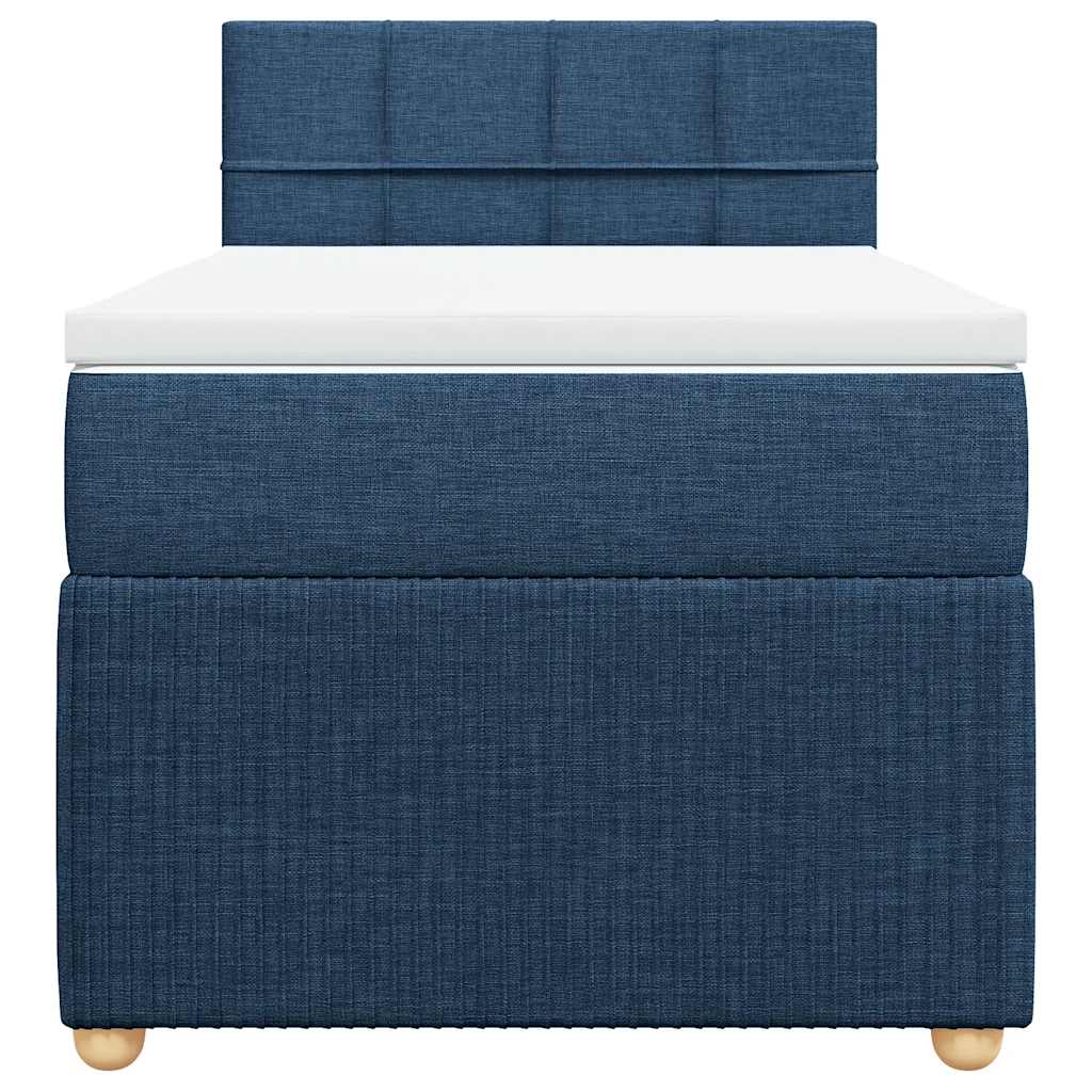 vidaXL Κρεβάτι Boxspring με Στρώμα Μπλε 100 x 200 εκ. Υφασμάτινο