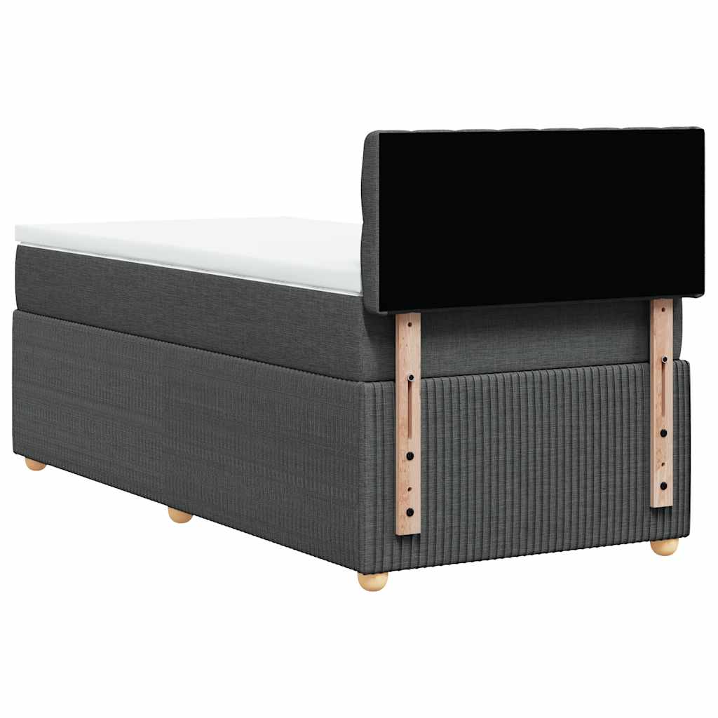 vidaXL Κρεβάτι Boxspring με Στρώμα Σκούρο Γκρι 100x200 εκ. Υφασμάτινο