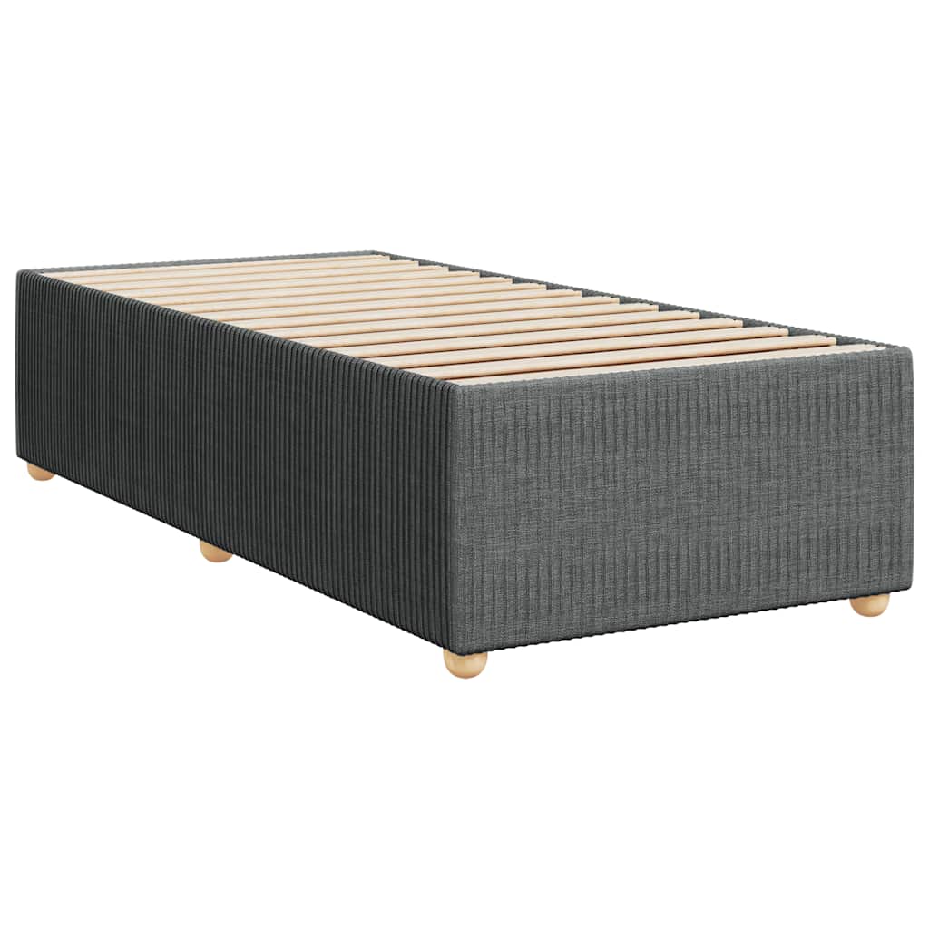 vidaXL Κρεβάτι Boxspring με Στρώμα Σκούρο Γκρι 100x200 εκ. Υφασμάτινο