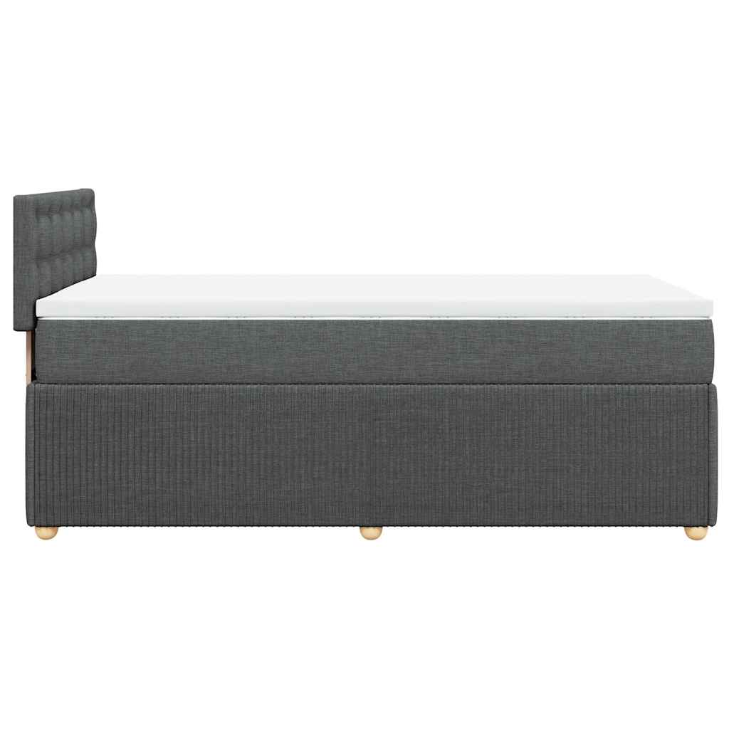 vidaXL Κρεβάτι Boxspring με Στρώμα Σκούρο Γκρι 100x200 εκ. Υφασμάτινο