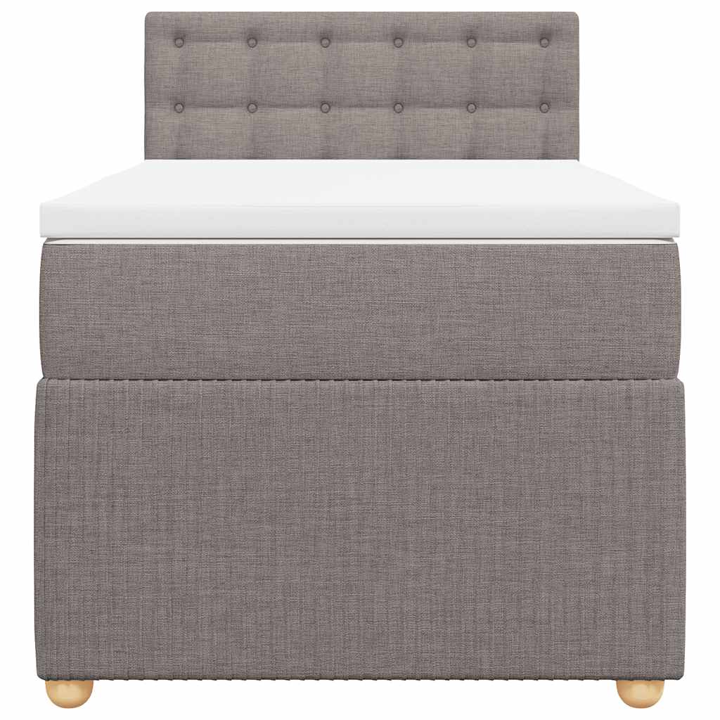 vidaXL Κρεβάτι Boxspring με Στρώμα Taupe 100 x 200 εκ. Υφασμάτινο