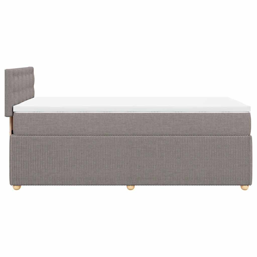vidaXL Κρεβάτι Boxspring με Στρώμα Taupe 100 x 200 εκ. Υφασμάτινο