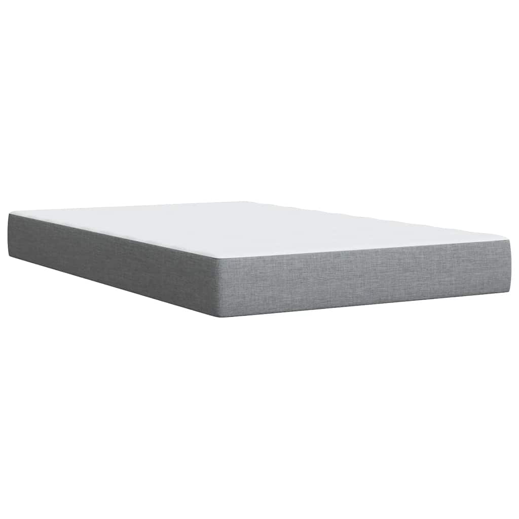vidaXL Κρεβάτι Boxspring με Στρώμα Ανοιχτό Γκρι 120x190 εκ. Υφασμάτινο