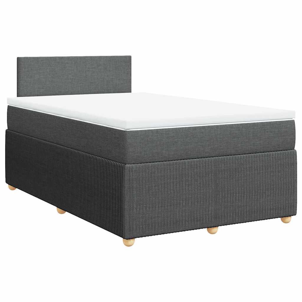 vidaXL Κρεβάτι Boxspring με Στρώμα Σκούρο Γκρι 120x190 εκ Υφασμάτινο
