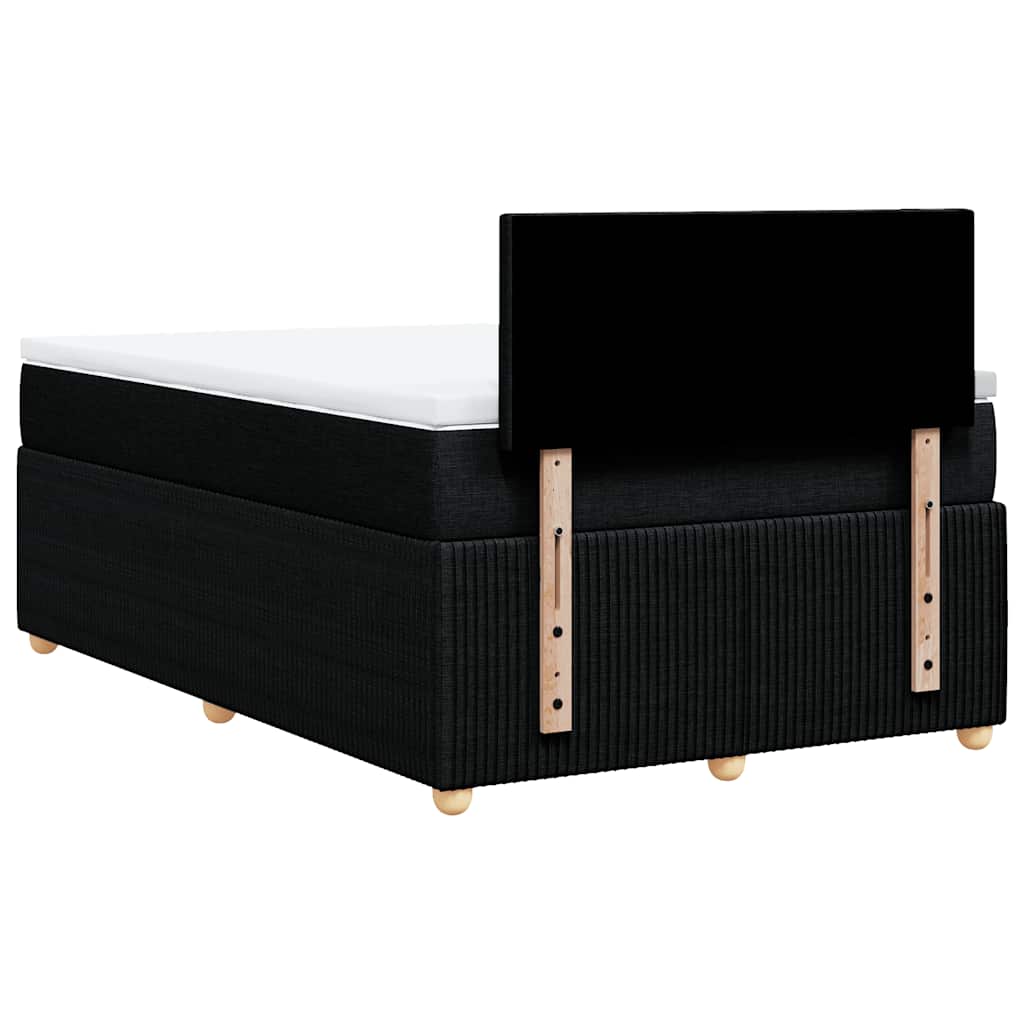 vidaXL Κρεβάτι Boxspring με Στρώμα Μαύρο 120x190 εκ. Υφασμάτινο
