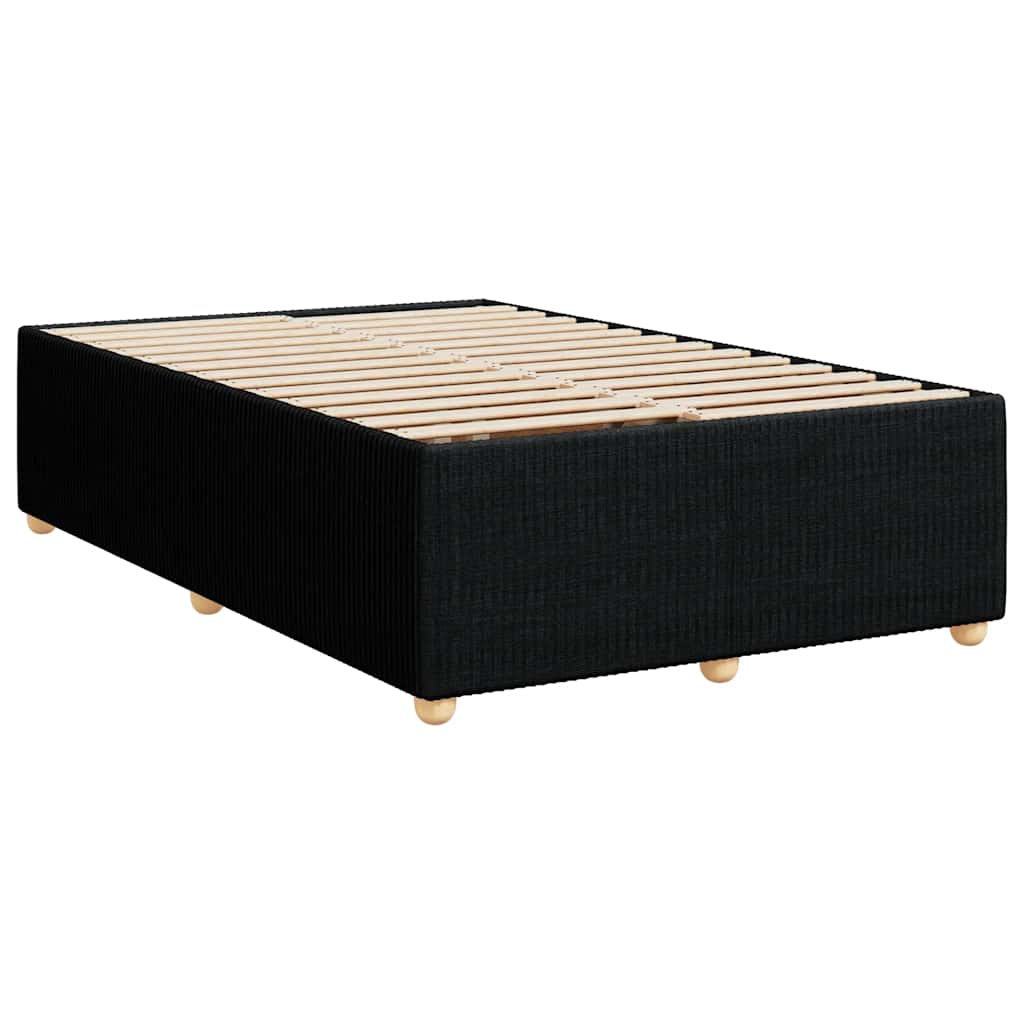 vidaXL Κρεβάτι Boxspring με Στρώμα Μαύρο 120x190 εκ. Υφασμάτινο