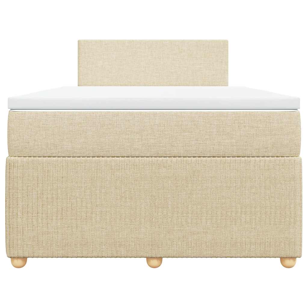 vidaXL Κρεβάτι Boxspring με Στρώμα Κρεμ 120x190 εκ. Υφασμάτινο