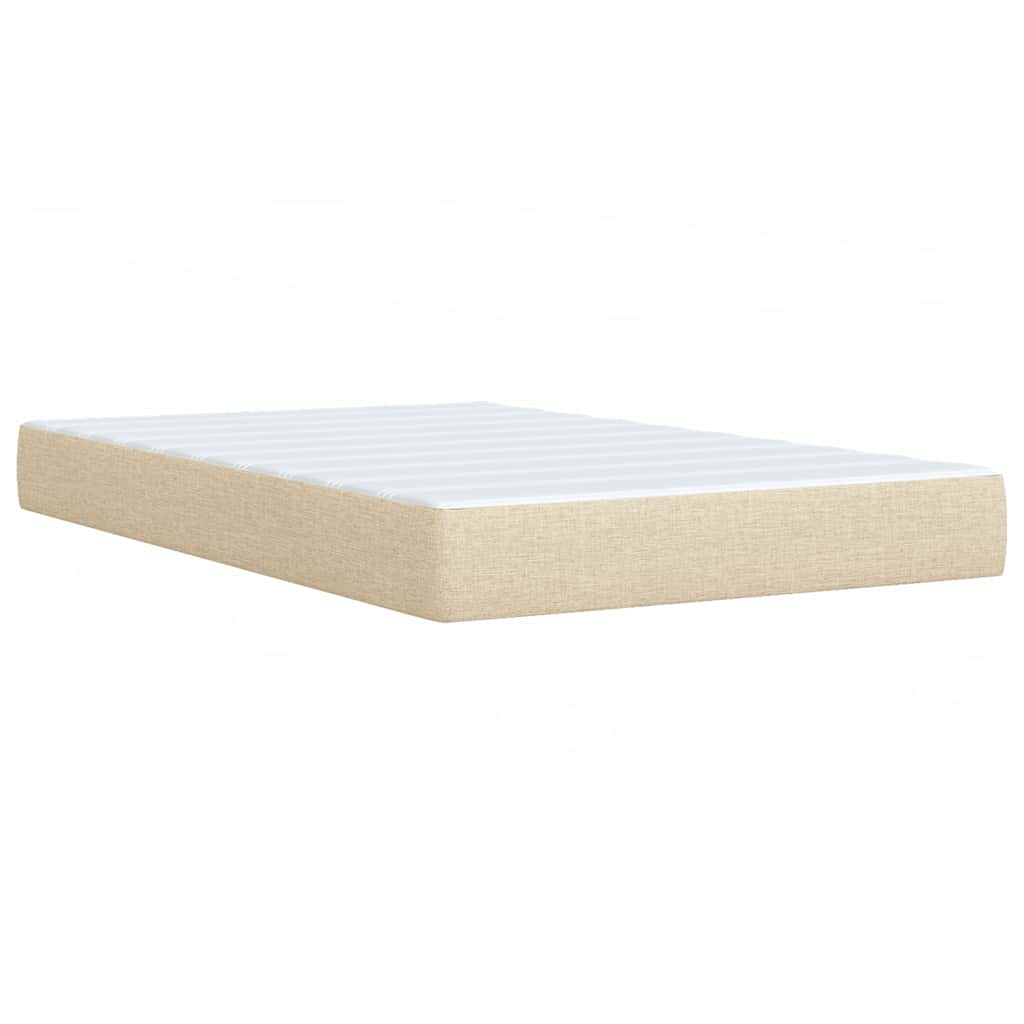 vidaXL Κρεβάτι Boxspring με Στρώμα Κρεμ 120x190 εκ. Υφασμάτινο