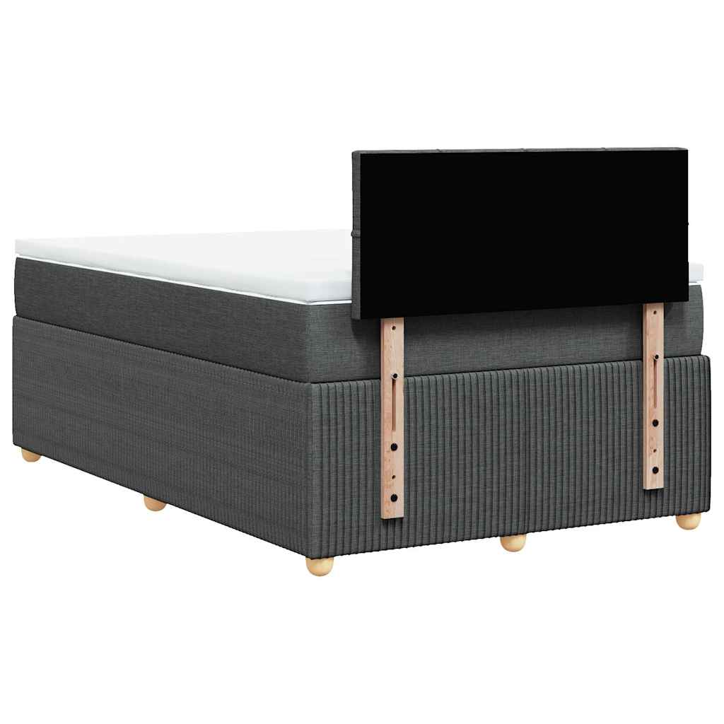 vidaXL Κρεβάτι Boxspring με Στρώμα Σκούρο Γκρι 120x190 εκ Υφασμάτινο