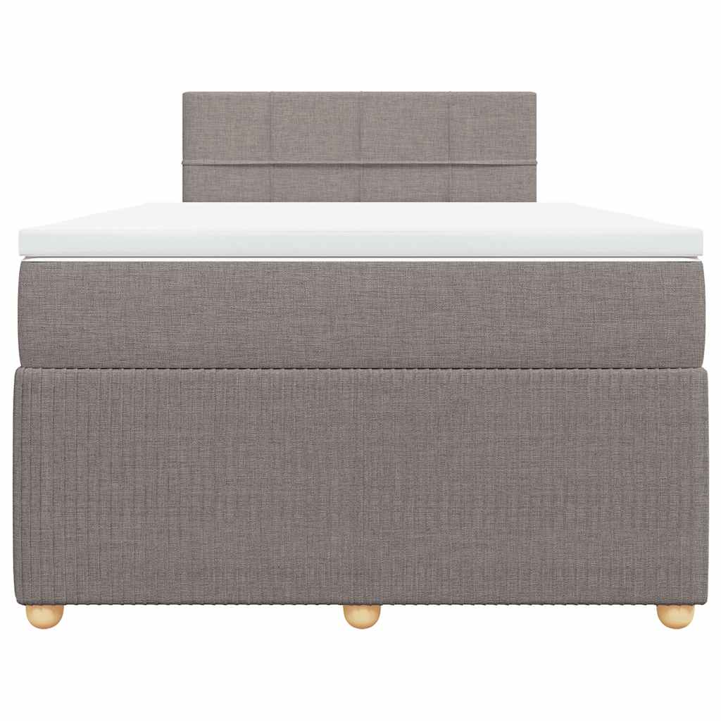 vidaXL Κρεβάτι Boxspring με Στρώμα Taupe 120x190 εκ. Υφασμάτινο