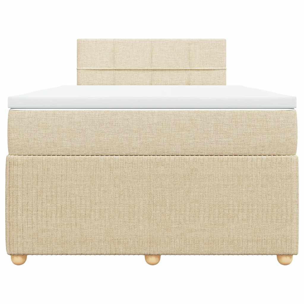 vidaXL Κρεβάτι Boxspring με Στρώμα Κρεμ 120x190 εκ. Υφασμάτινο