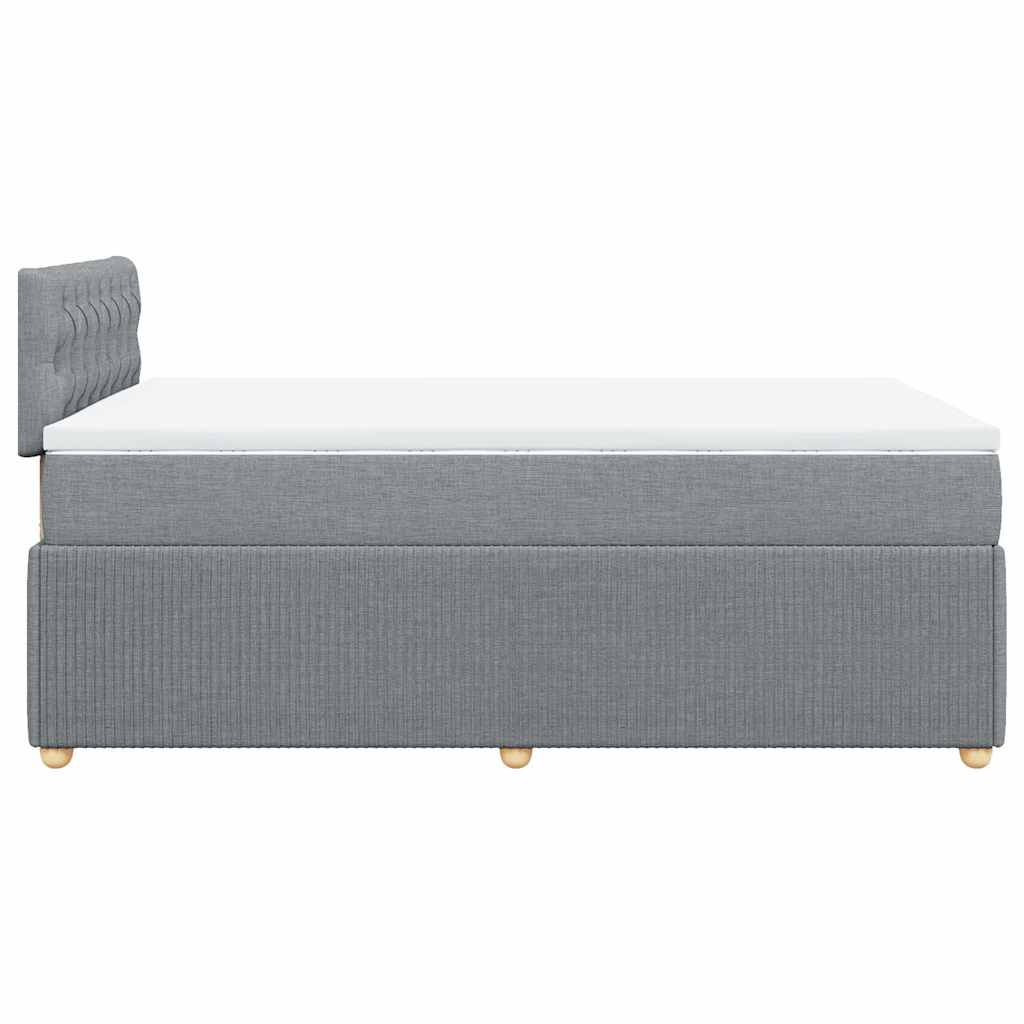vidaXL Κρεβάτι Boxspring με Στρώμα Ανοιχτό Γκρι 120x190 εκ. Υφασμάτινο