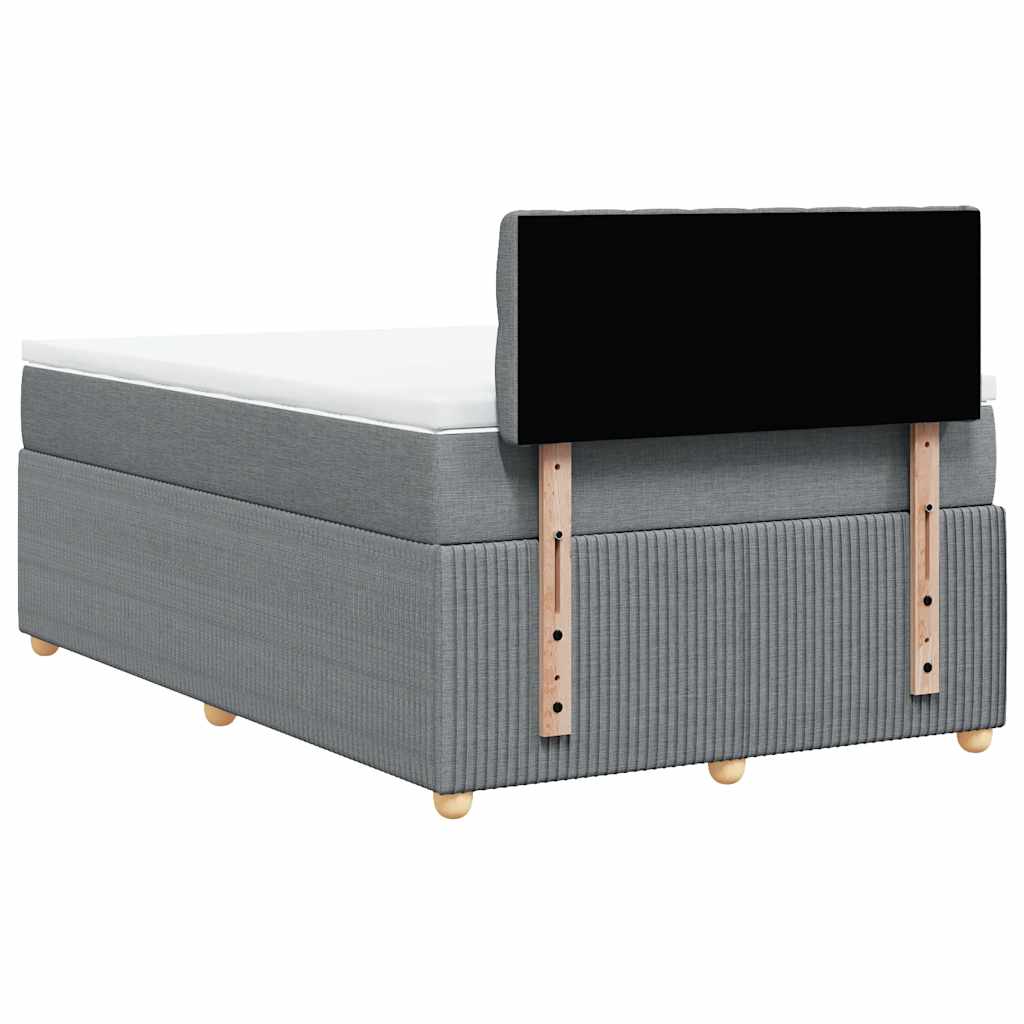 vidaXL Κρεβάτι Boxspring με Στρώμα Ανοιχτό Γκρι 120x190 εκ. Υφασμάτινο