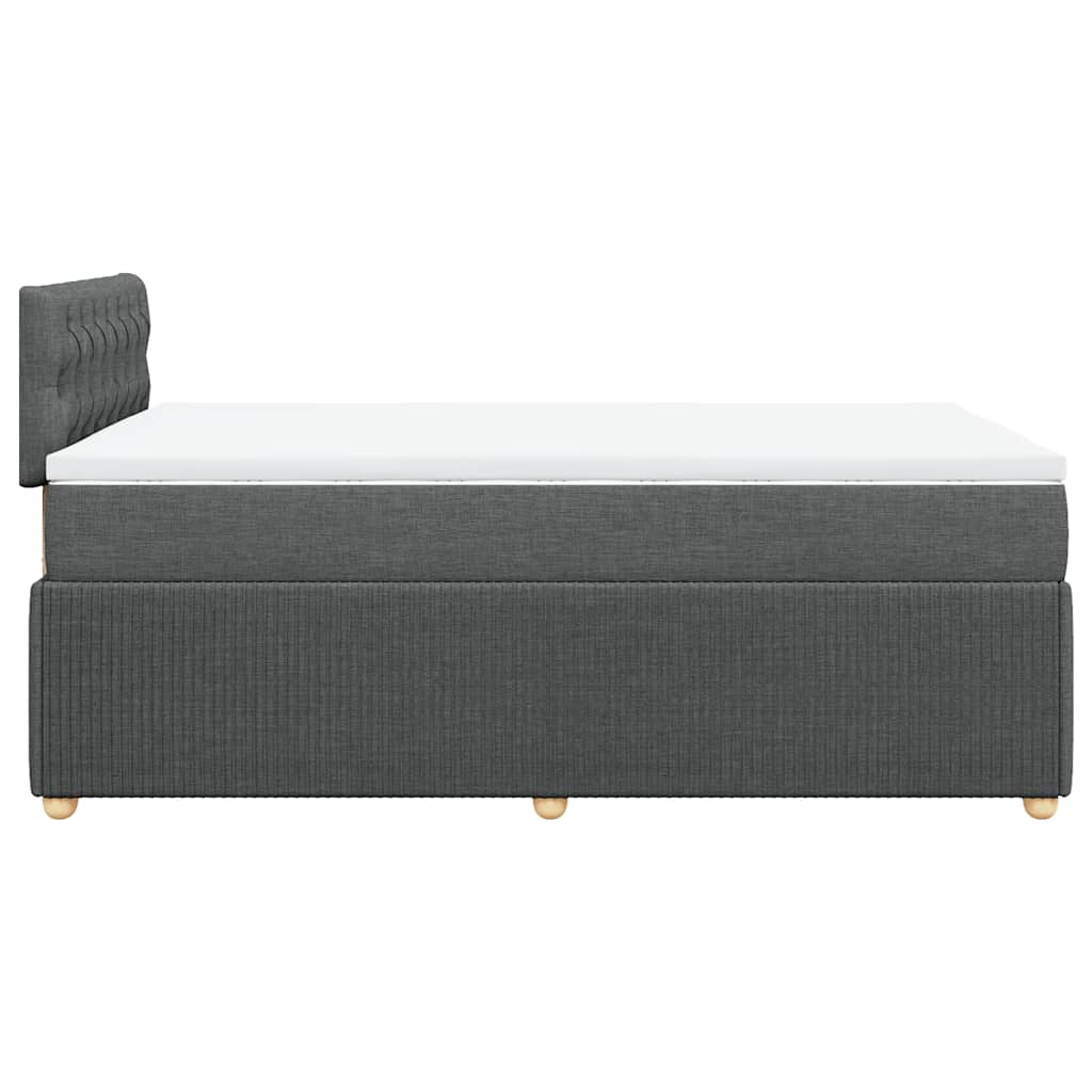 vidaXL Κρεβάτι Boxspring με Στρώμα Σκούρο Γκρι 120x190 εκ Υφασμάτινο