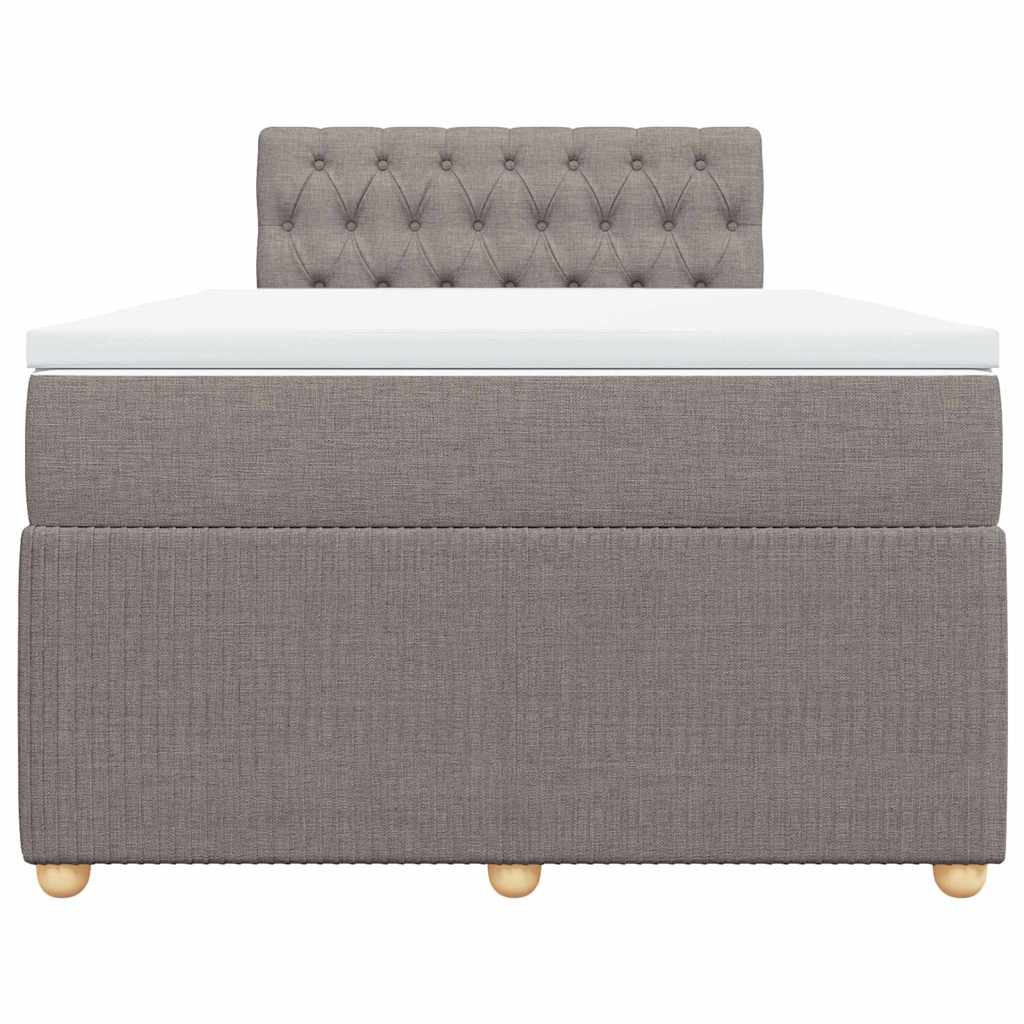 vidaXL Κρεβάτι Boxspring με Στρώμα Taupe 120x190 εκ. Υφασμάτινο