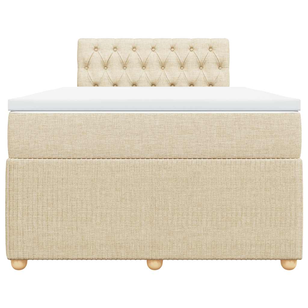 vidaXL Κρεβάτι Boxspring με Στρώμα Κρεμ 120x190 εκ. Υφασμάτινο