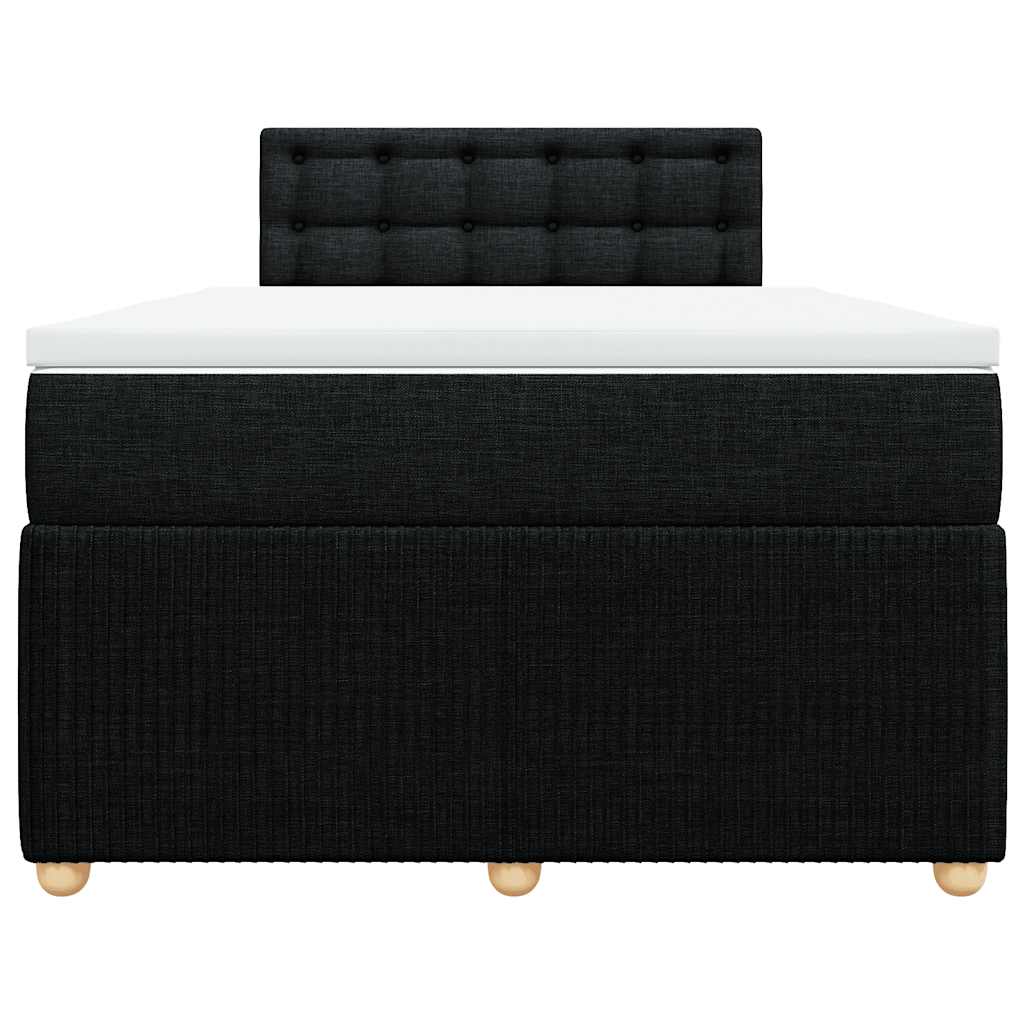 vidaXL Κρεβάτι Boxspring με Στρώμα Μαύρο 120x190 εκ. Υφασμάτινο