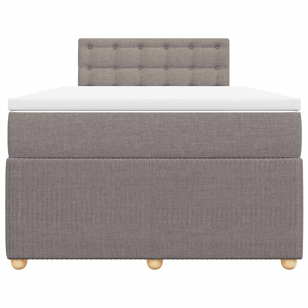 vidaXL Κρεβάτι Boxspring με Στρώμα Taupe 120x190 εκ. Υφασμάτινο