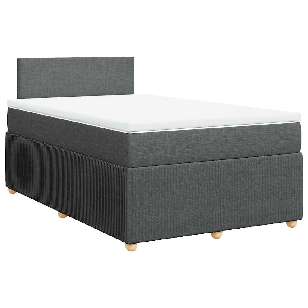 vidaXL Κρεβάτι Boxspring με Στρώμα Σκούρο Γκρι 120x200 εκ. Υφασμάτινο